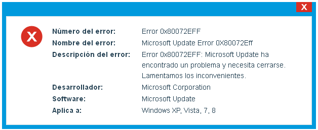 Microsoft Update Error 0x80072eff