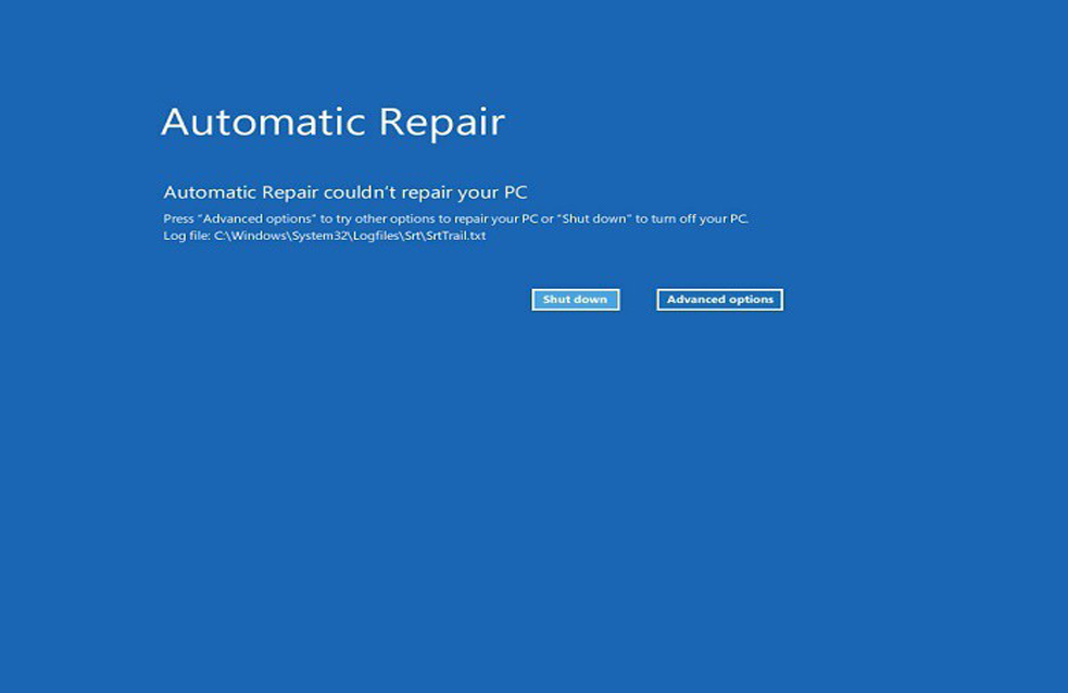 Windows 10 Reparación automática no podría reparar su PC