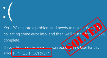 Error de Windows 8.1 PFN_LIST_CORRUPT