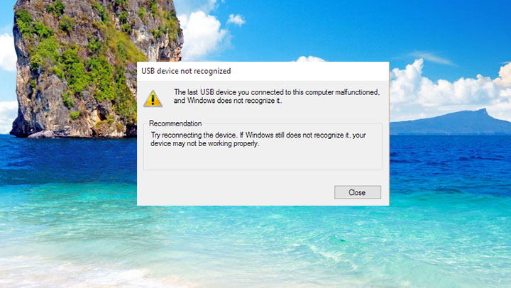 reparar USB \ DEVICE_DESCRIPTOR_FAILURE Error en Windows 10