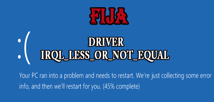 Solucione el error DRIVER IRQL_LESS_OR_NOT_EQUAL,