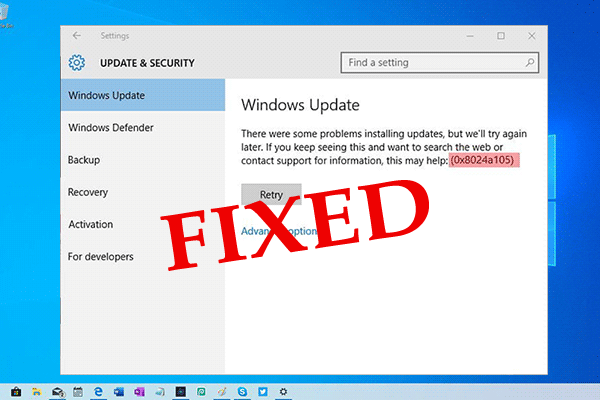 error 0x8024a105 en Windows 10
