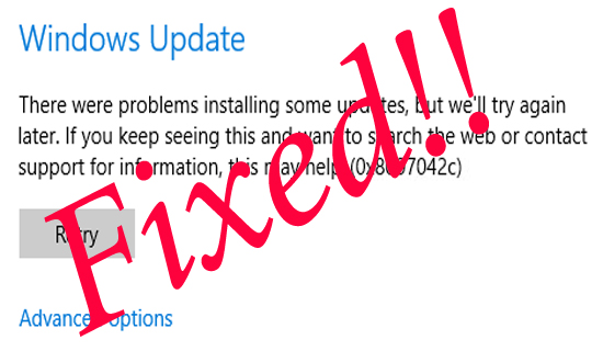 Error de actualización de Windows 10 0x8007042c