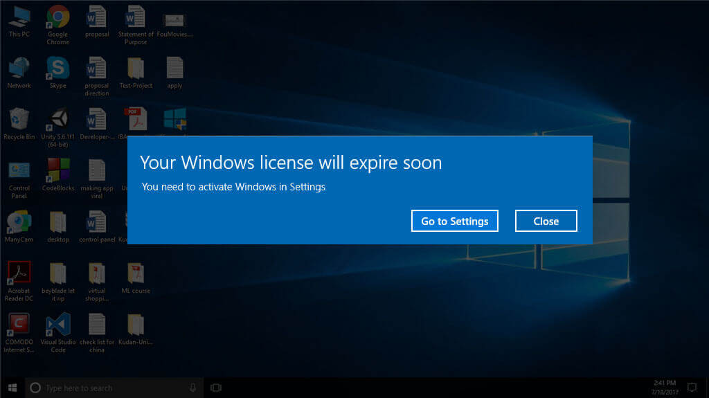 CORREGIR "Su licencia de Windows caducará pronto" para Windows 10,