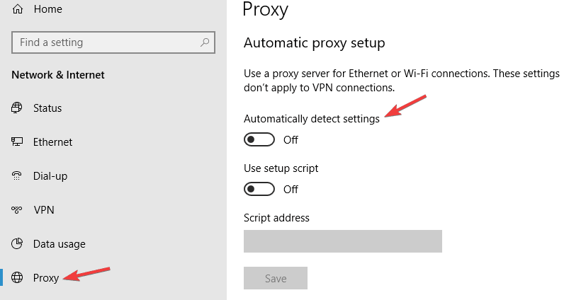 El proxy sigue activando Windows 10 
