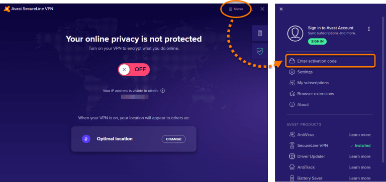 Avast SecureLine VPN no se enciende