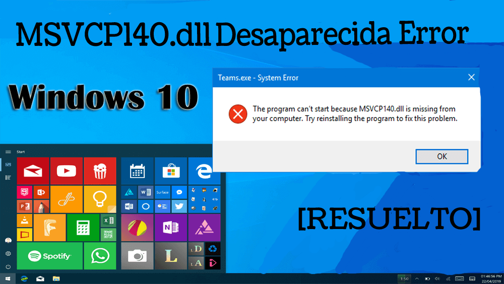 Solucione el error MSVCP140.dll Falta / no se encuentra en Windows 10