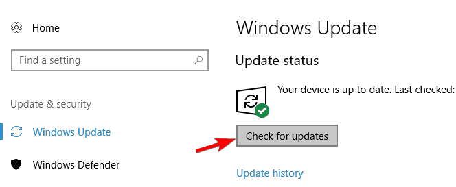 Actualización de Windows> busque actualizaciones