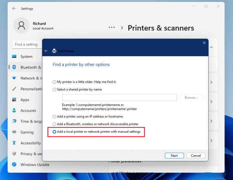 Cómo agregar una impresora en Windows 11