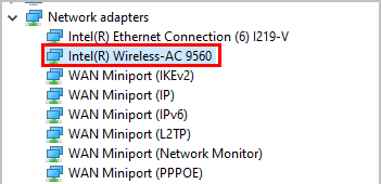 Intel Wireless AC 9560 no funciona (Código 10)