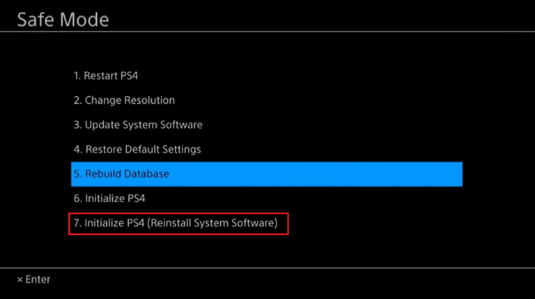 Inicializar PS4 (Reinstalar software del sistema)
