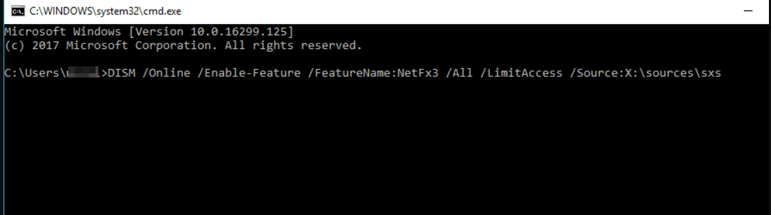Error de instalación de .NET Framework 3.5