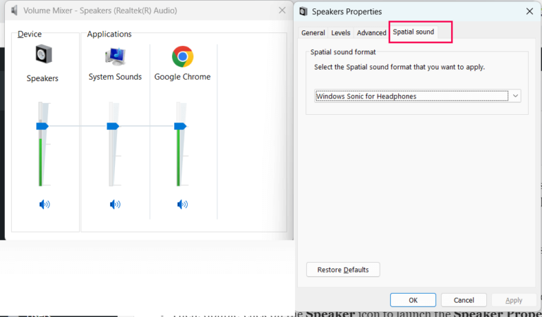 Habilitar sonido spatial en Windows 11